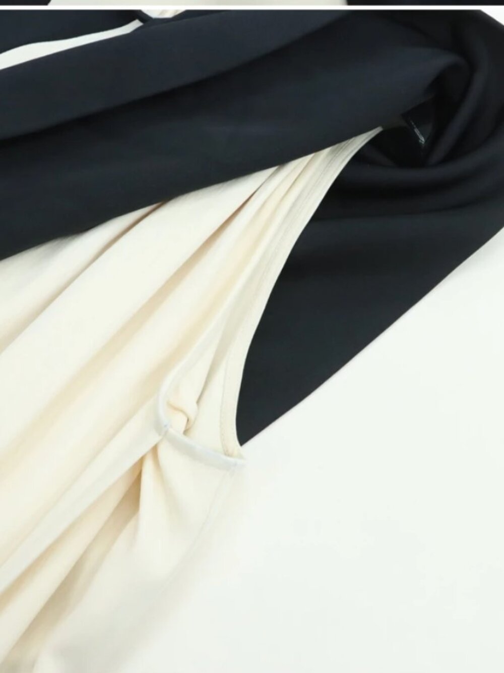 REISS Isobel Atelier Maxi Dress UK10/UA6 Black/Ivory Sash-Neck Satin Occasion - Picture 7 of 8